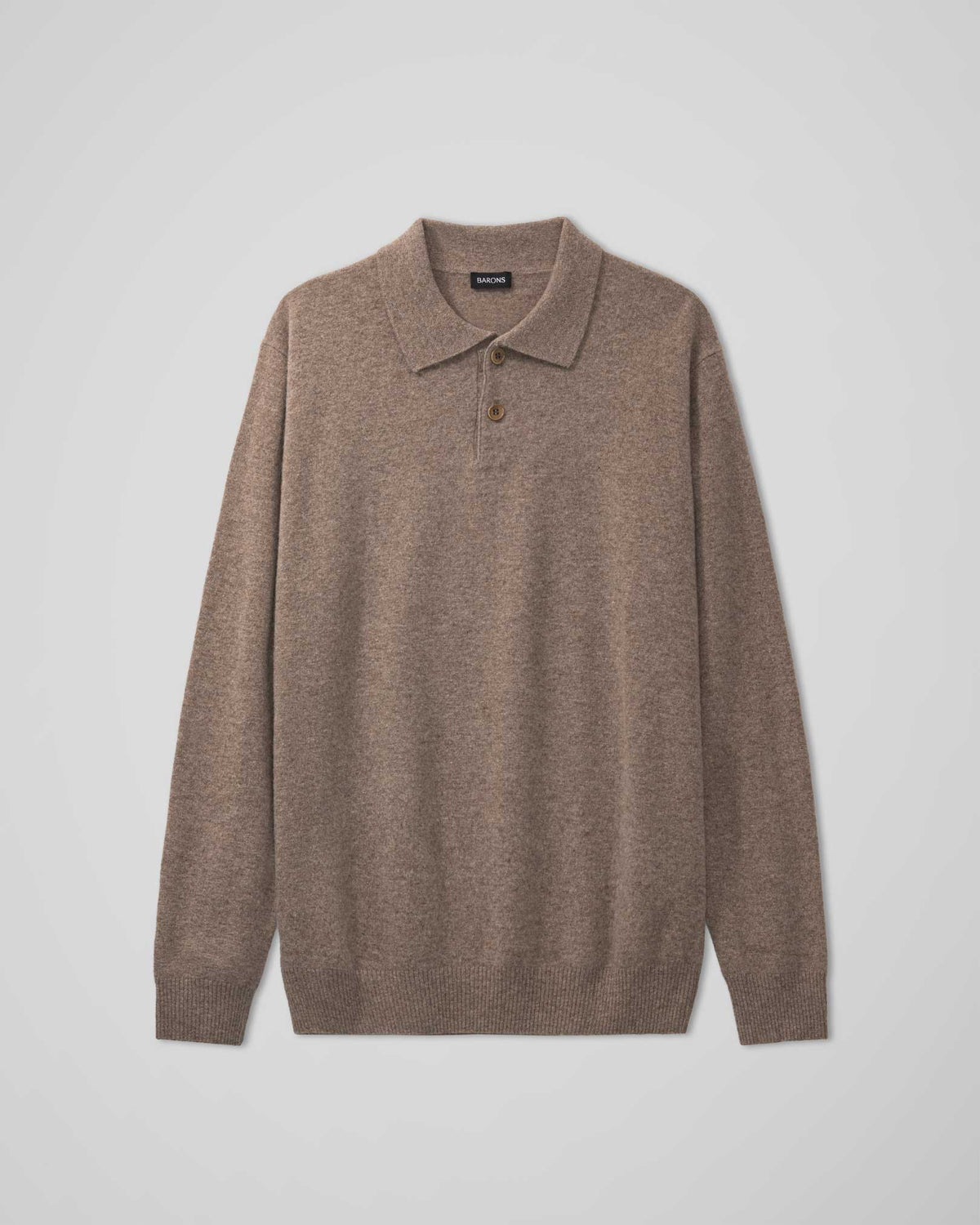 The Cashmere Long Sleeve Polo | Bruin