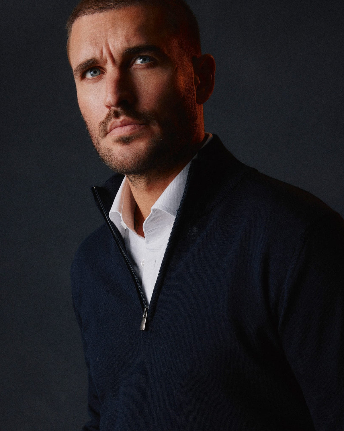 De Merino Quarter-zip | Navy