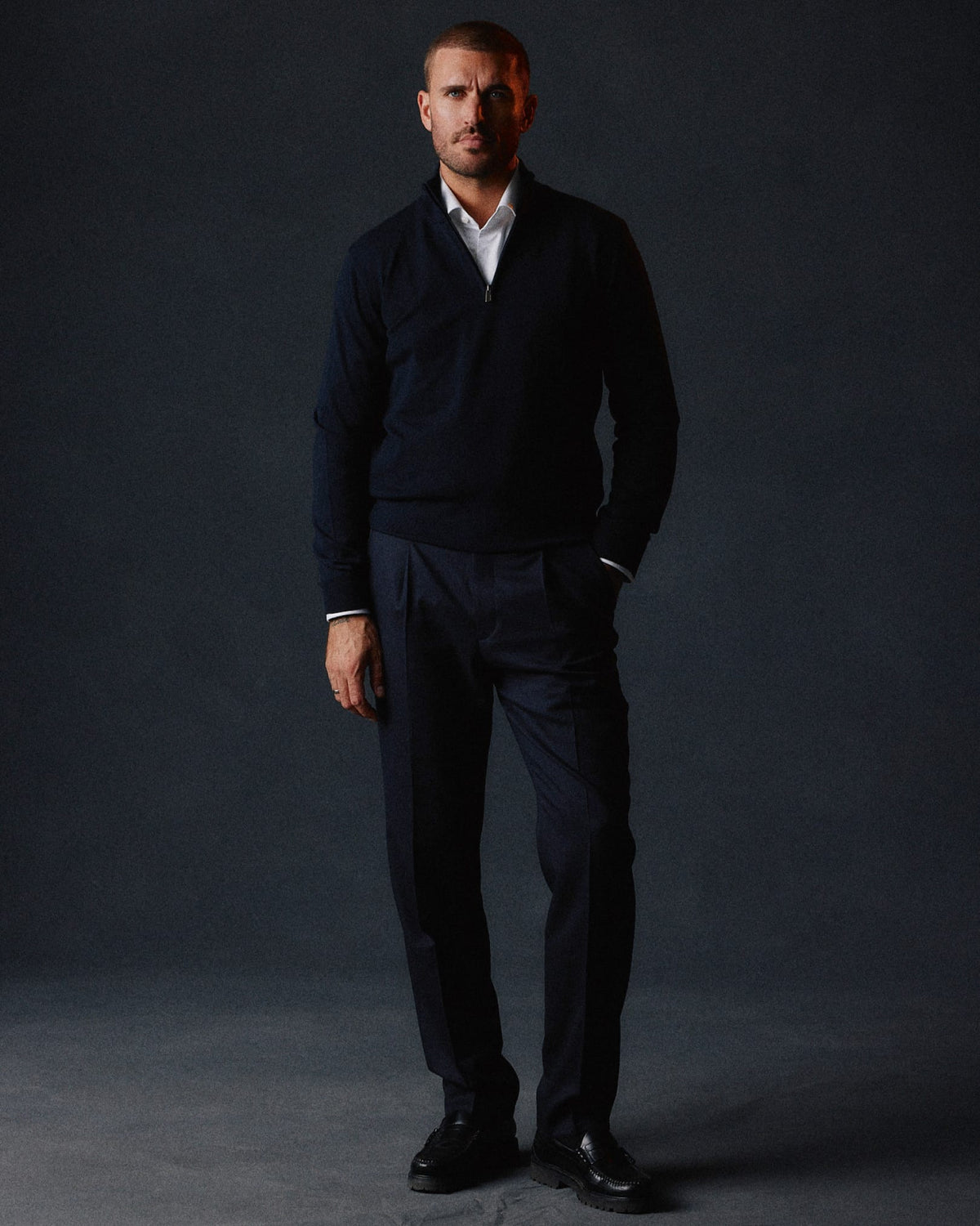 The Merino Quarter-zip | Navy